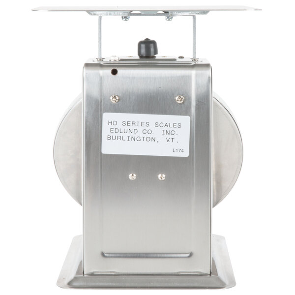 An Edlund heavy-duty portion scale with a stainless steel platform.