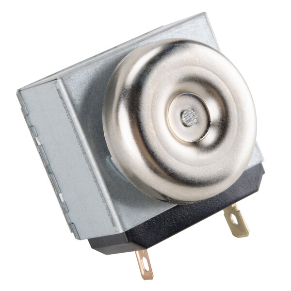 A small metal Avantco timer with a round metal cap.
