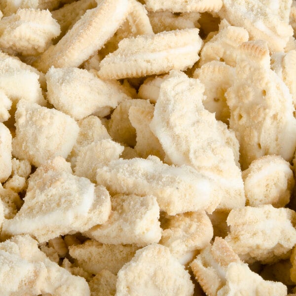 A pile of crushed Dutch Treat vanilla cookies.