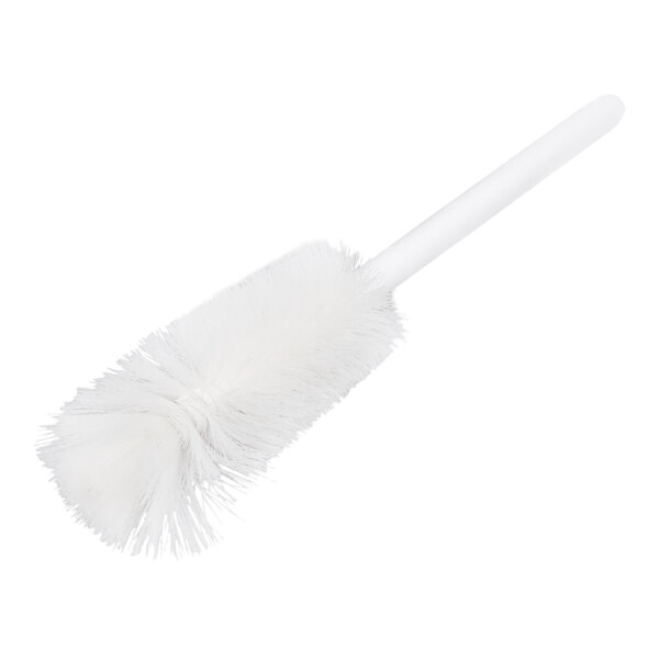 A white brush with long strands on a white background.