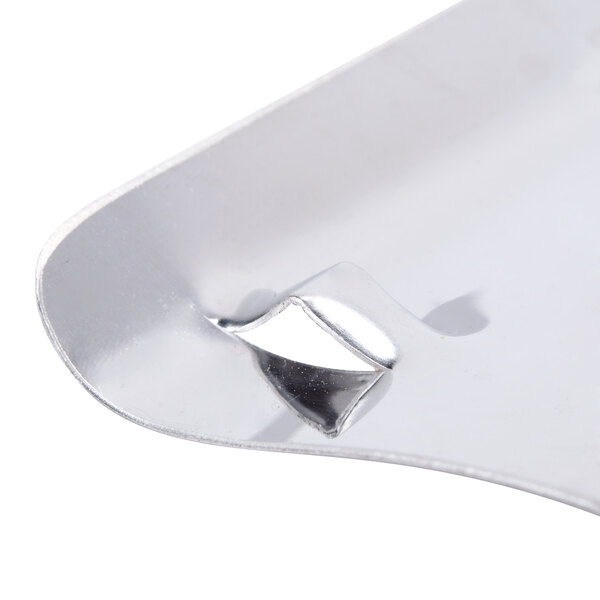 A silver metal Vollrath King Kutter replacement cover with a small hole in it.