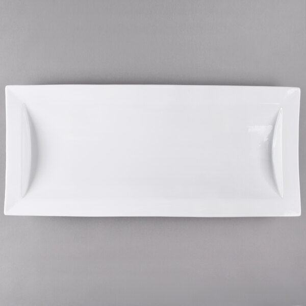 A white rectangular 10 Strawberry Street Whittier Ridge Platter.