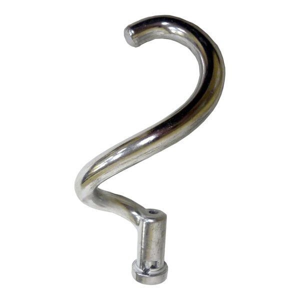 An aluminum spiral dough hook attachment for an 8-quart mixer.