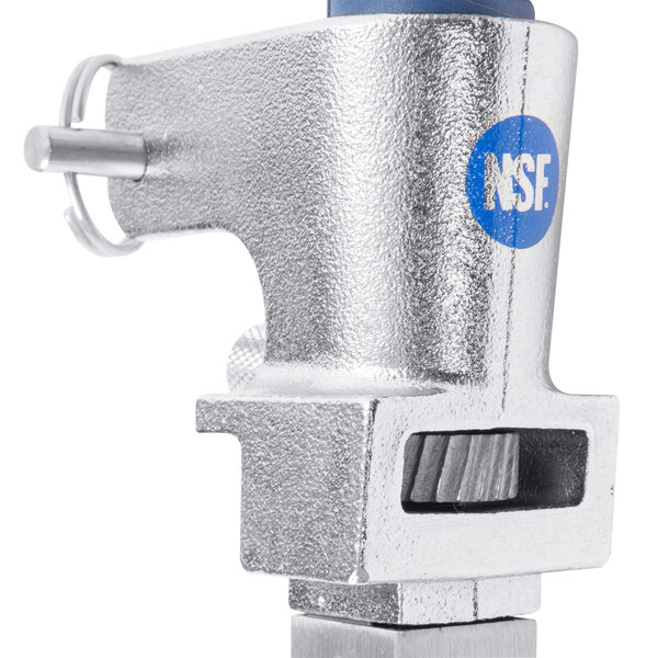 An Edlund stainless steel manual can opener with a blue logo.