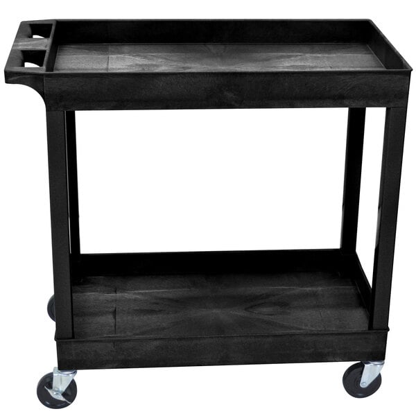 2-Tub Shelf Black Utility good Cart