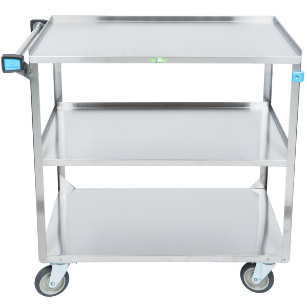 Lakeside 444 Heavy Duty Utility Cart 22-3//8 x 39-1//4 x 37-1//4 Stainless Steel 500 lb Capacity 3 Shelves