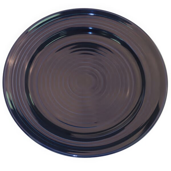 A cobalt blue CAC Tango plate with a circular ripples pattern.