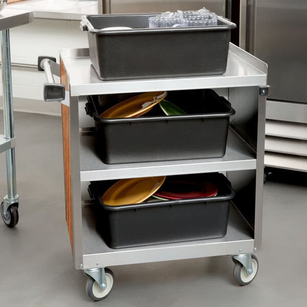 A Lakeside metal utility cart with three shelves.