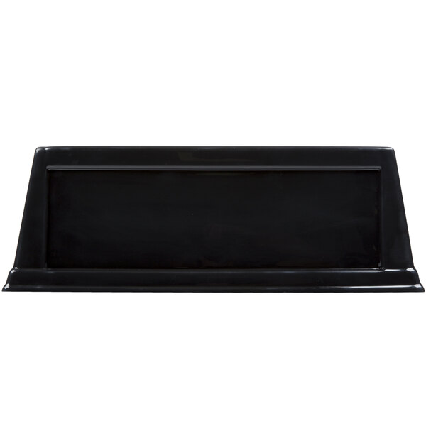 A black rectangular Geneva insulated beverage bin with a high gloss finish on a white background.