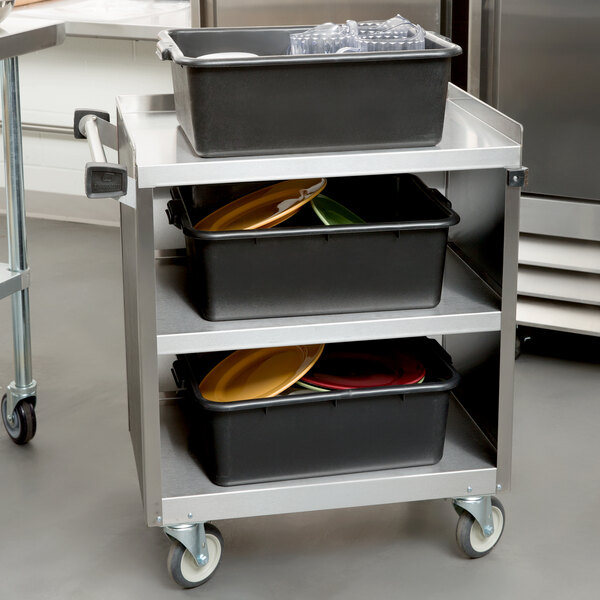 Lakeside 822B 3 Shelf Heavy Duty Stainless Steel Utility Cart with ...