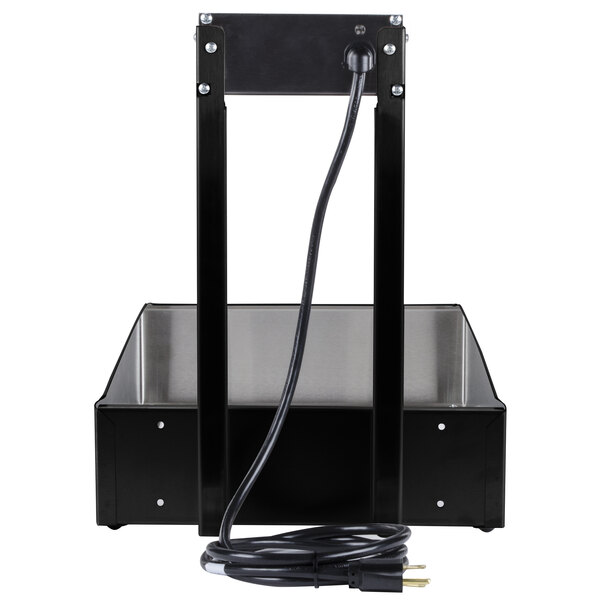 A black metal Hatco portable French fry warmer with a black cord.