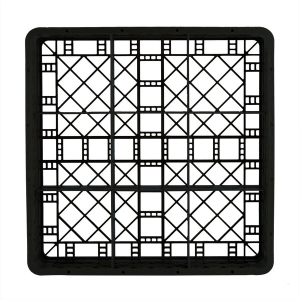 A black plastic grid with holes.