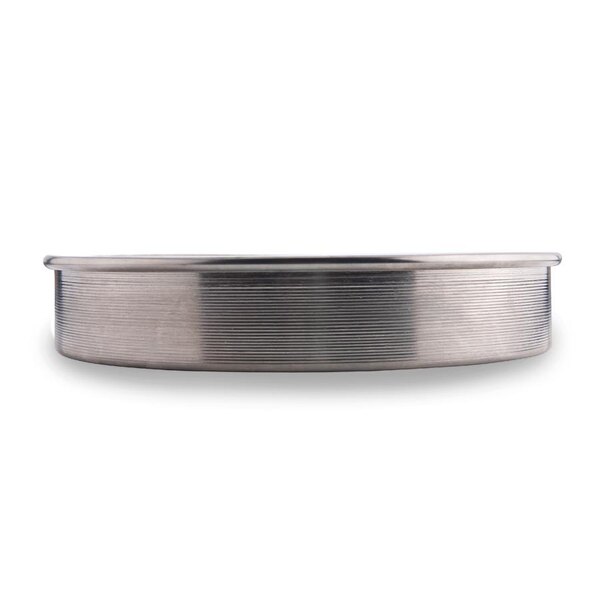 An American Metalcraft heavy weight aluminum cake pan with straight sides.