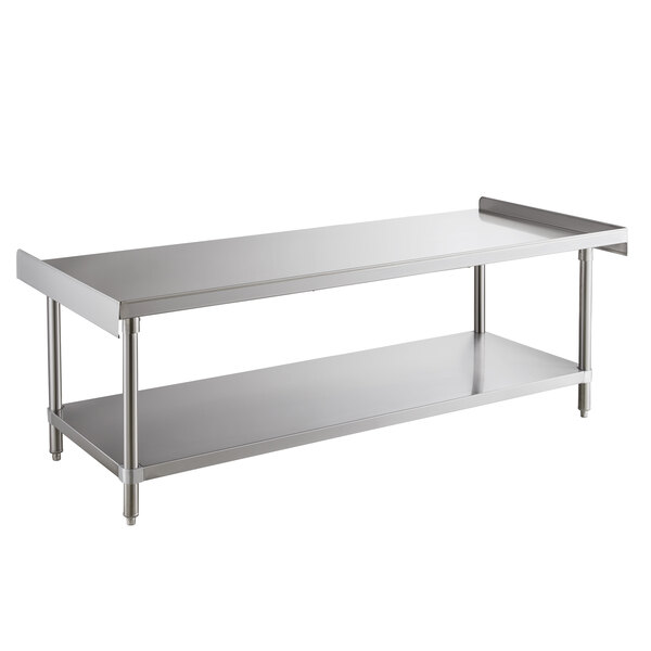 a white table with a shelf