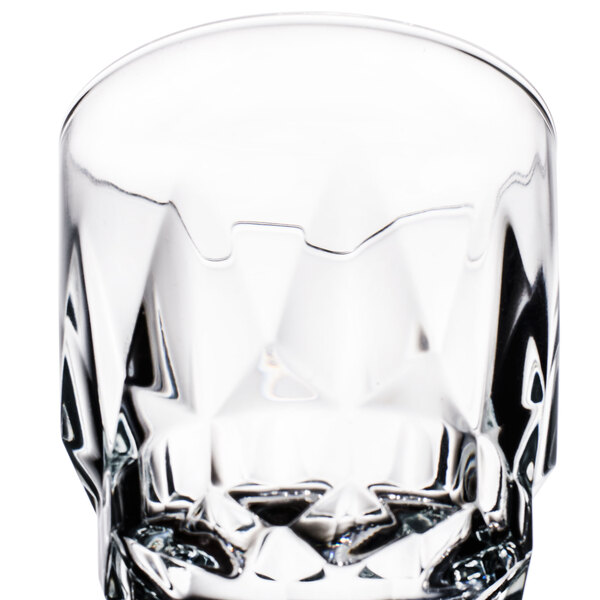 An Arcoroc Artic wine glass with a faceted rim.