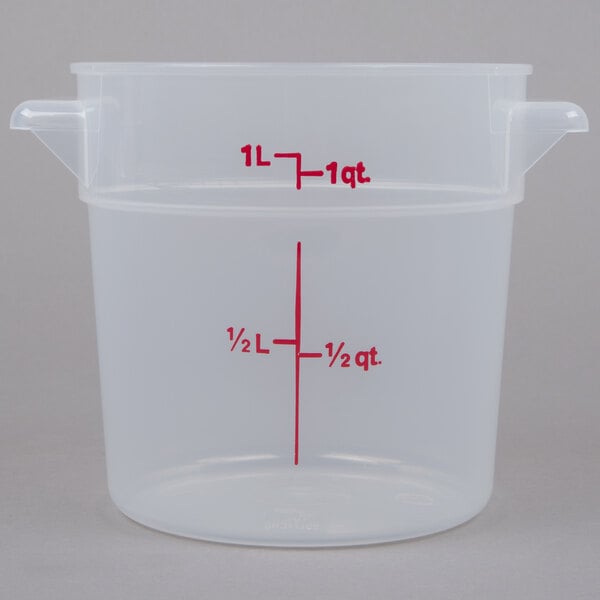 Cambro 6 Quart Round Storage Container with Lid, Clear - 2 pack