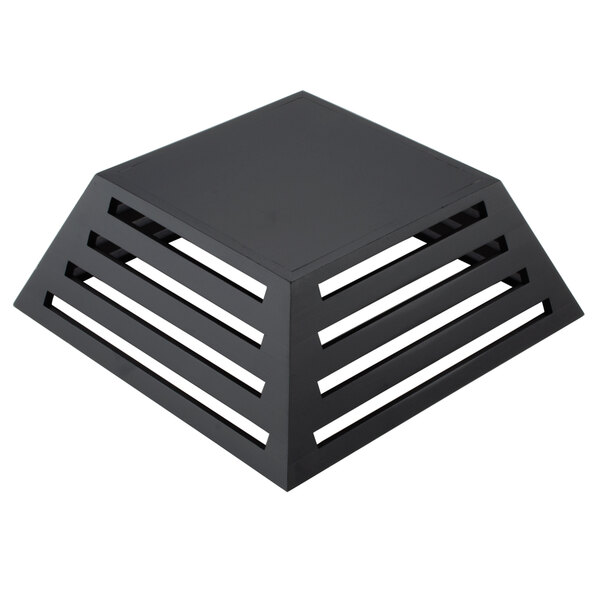 An American Metalcraft square tapered birch bread basket with holes on a white background.