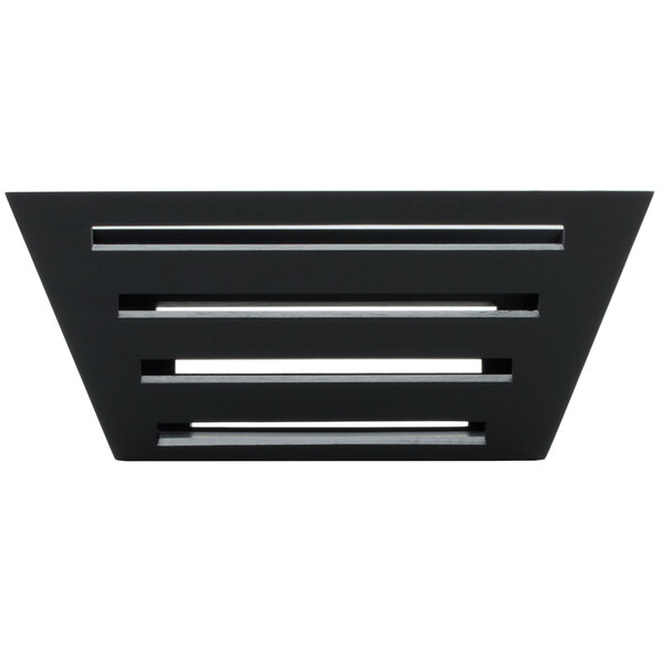 A black square tapered birch bread basket.