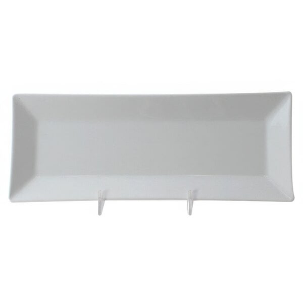 A white rectangular Thunder Group melamine plate.