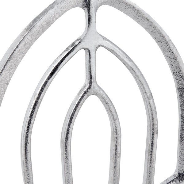 A close up of a Hobart aluminum flat beater.