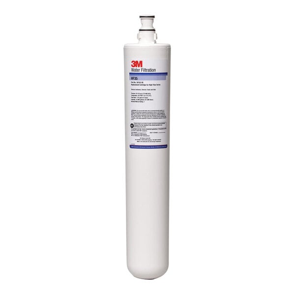 A white 3M water filtration cartridge with a blue label.