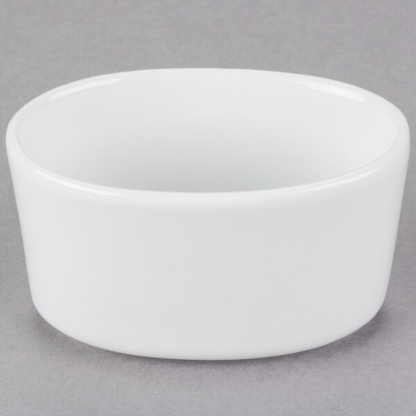 American Metalcraft OPC2 2 oz. White Porcelain Oval Sauce Cup