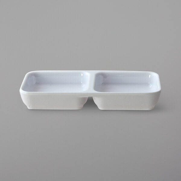 Details about   Melamine Sauce Dish Plate 2-Divided Compartments Tableware Rectangular Reusable 