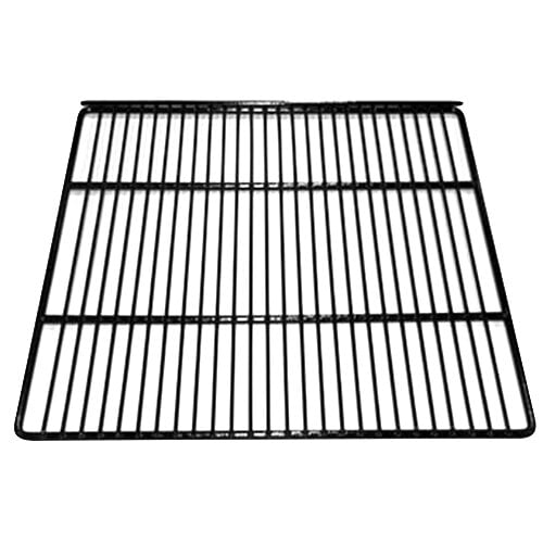A close-up of a black metal grid.