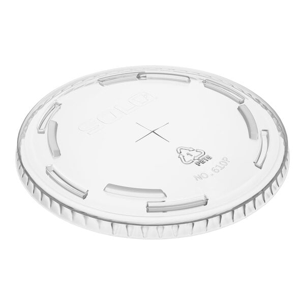 Solo Ultra Clear™ 610TS Clear PET Plastic Lid with Straw Slot - 1,000/Case