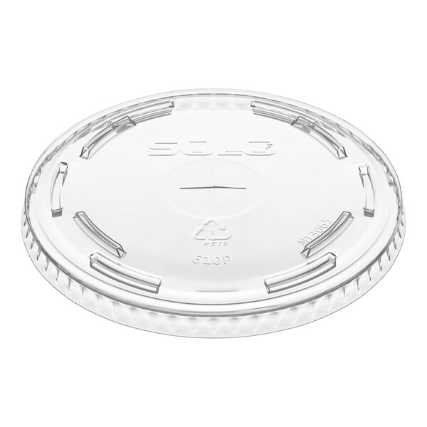 Solo Ultra Clear™ 610TS Clear PET Plastic Lid with Straw Slot - 1,000/Case