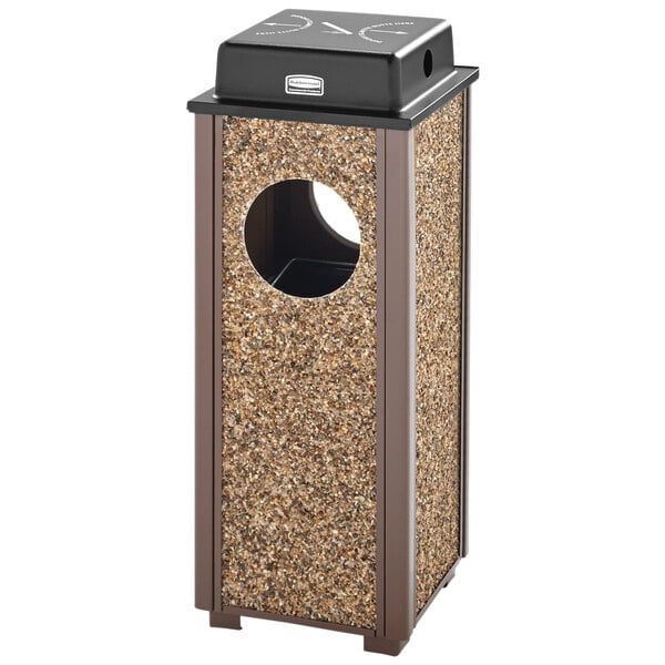 Rubbermaid FGR41WU201PL Aspen Ash/Trash Brown with Desert Brown Stone ...