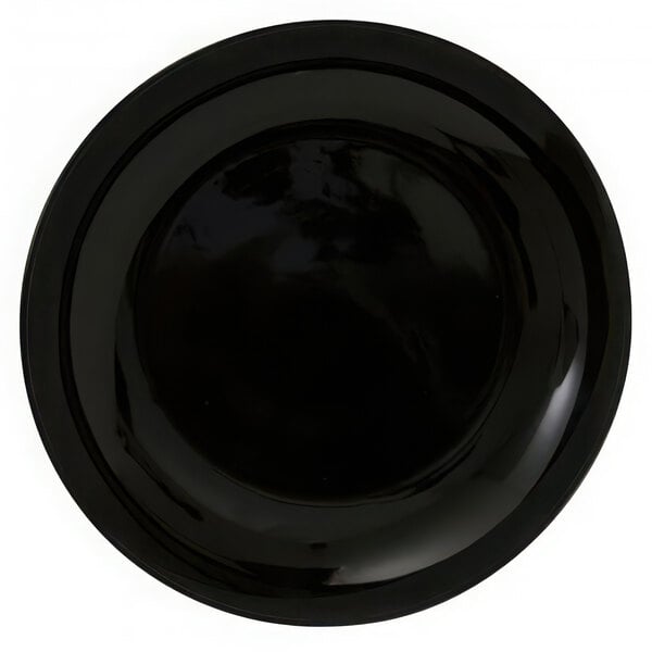 A black 10 Strawberry Street porcelain salad/dessert plate.