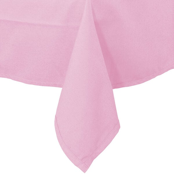 a close-up of a pink tablecloth