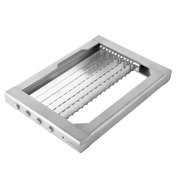 A stainless steel rectangular blade assembly with four blades.
