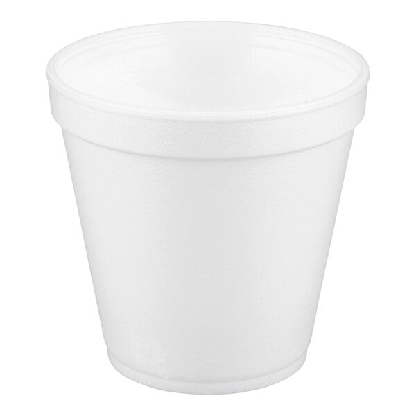 A white 16 oz. foam food container.