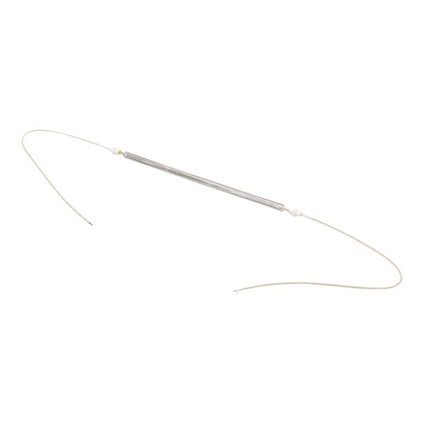 A long thin metal rod with wire wrapped around one end.