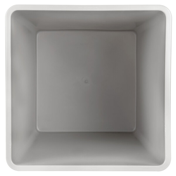 A gray square rigid plastic liner with a black border.