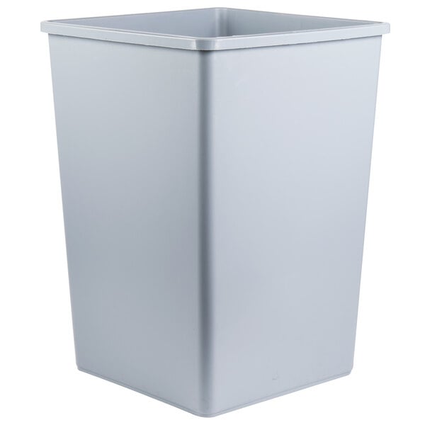 RUBBERMAID COMMERCIAL PRODUCTS FG395800GRAY Trash Can,Square,35 gal.,Gray