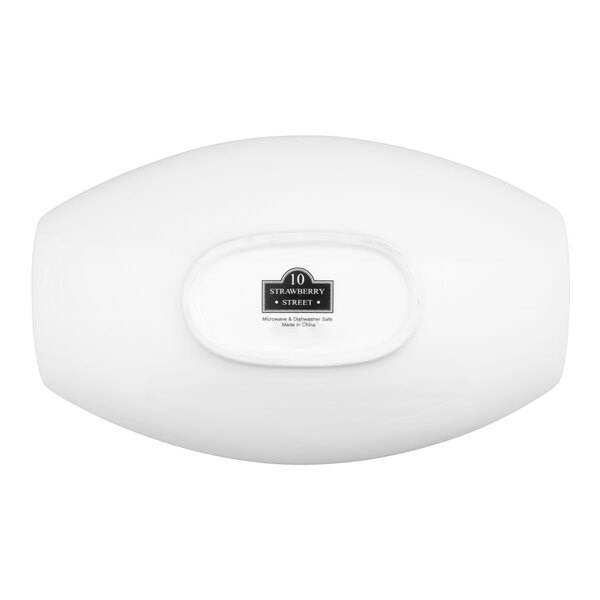 10 Strawberry Street WTR-12RECSAMBWL Whittier 32 oz. White Rectangular Porcelain Samurai Bowl - 16/Case