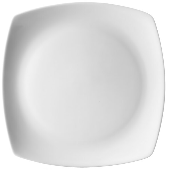 A white square plate with a square edge.