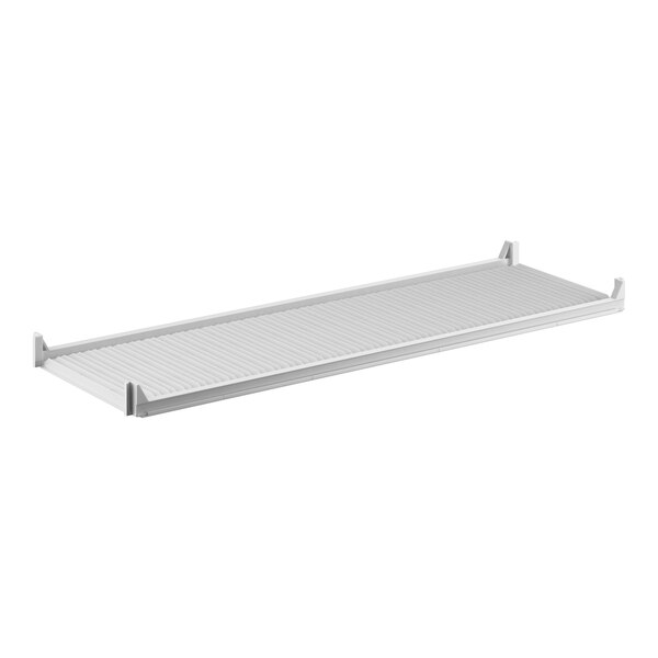 A white rectangular Cambro Premium Camshelving® shelf.