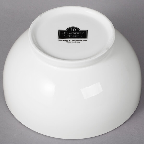 A white 10 Strawberry Street Whittier porcelain footed bowl.