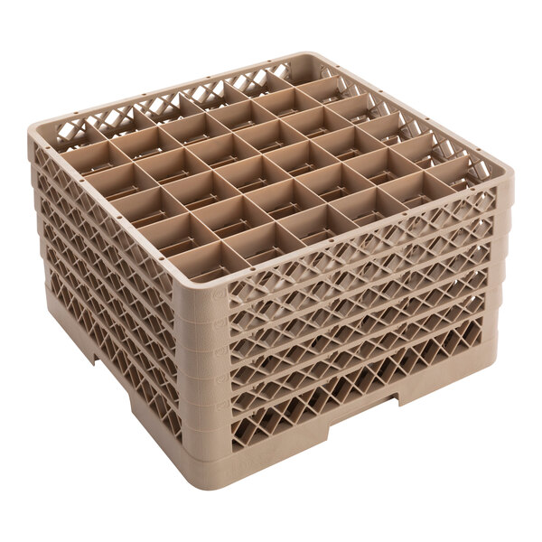 Vollrath TR7CCCCC Traex® Full-Size Beige 36-Compartment 11" Glass Rack