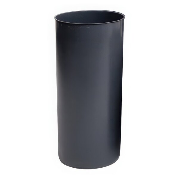 A black container with a gray plastic rim for a black cylinder.