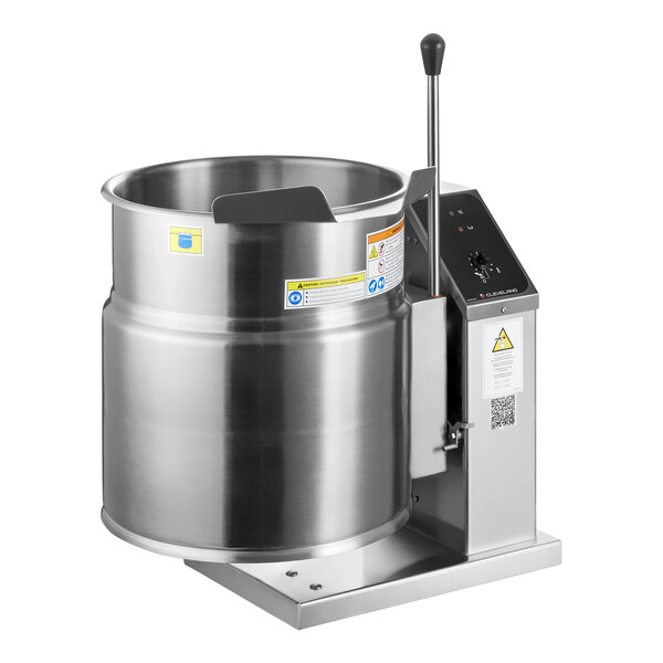 Cleveland KET-12-T 12 Gallon Tilting 2/3 Steam Jacketed Electric Tabletop Kettle - 208/240V