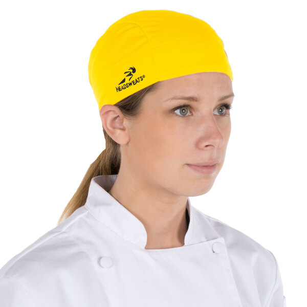 Headsweats 8807805 Yellow Customizable Shorty Chef Cap
