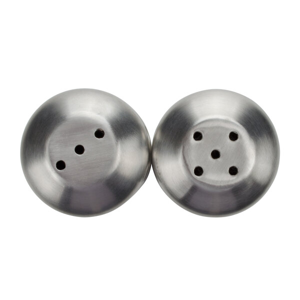 An American Metalcraft stainless steel salt and pepper shaker set.