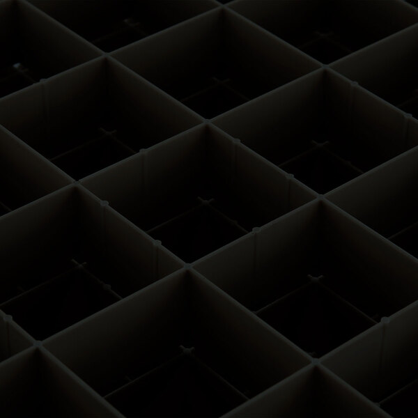 A black grid with many squares and holes.