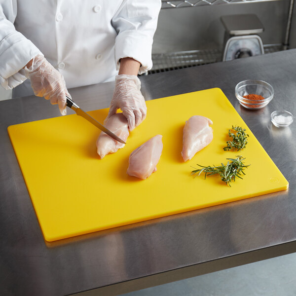 yellow chopping board