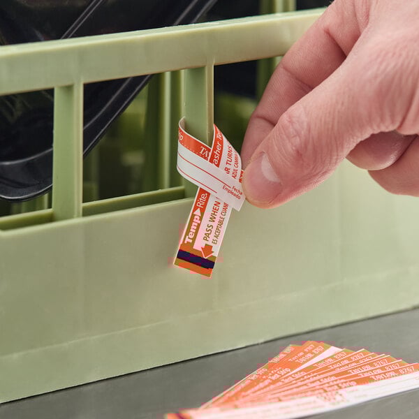 Taylor 8767J TempRite Single Use Dishwasher 180 Degrees F Test Strip - 25/Pack